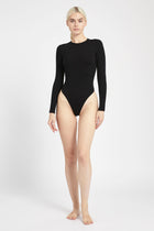 Cotton Longsleeve Bodysuit - Black