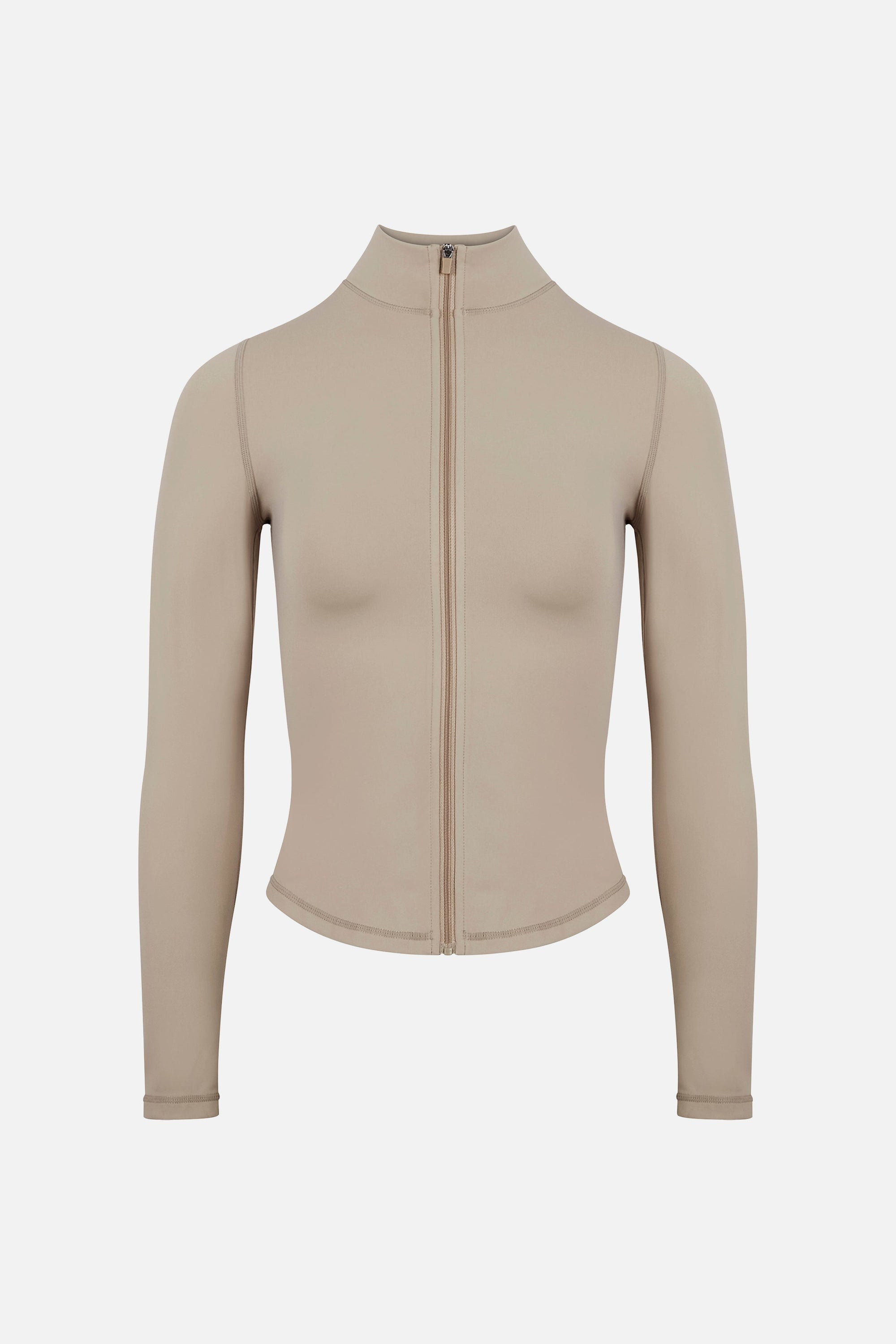 Base Sculpting Zip Up Jacket - Taupe