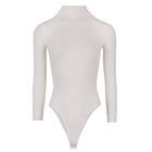 Fine Knit High Neck Bodysuit - Cream