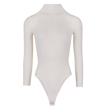 Fine Knit High Neck Bodysuit - Cream