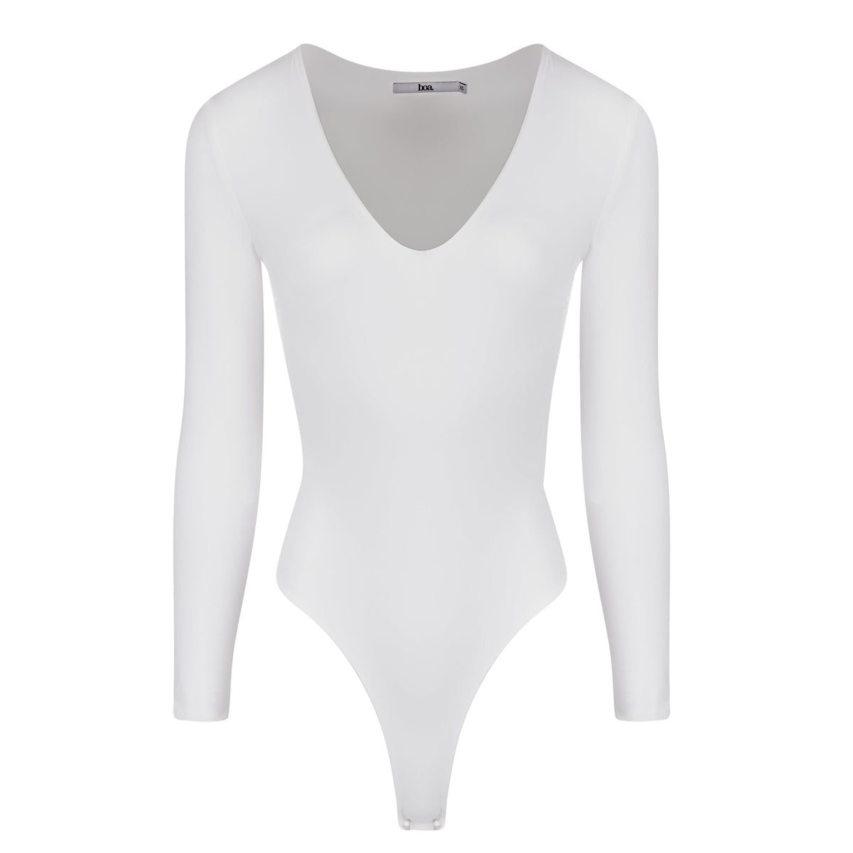 Longsleeve V Neck Bodysuit - White