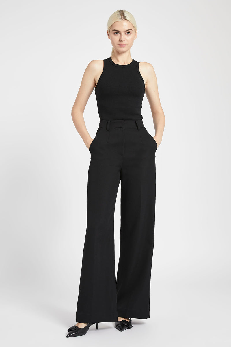 Relaxed Straight Leg Trousers - Black