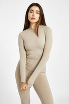 Base Sculpting Long Sleeve Top - Taupe