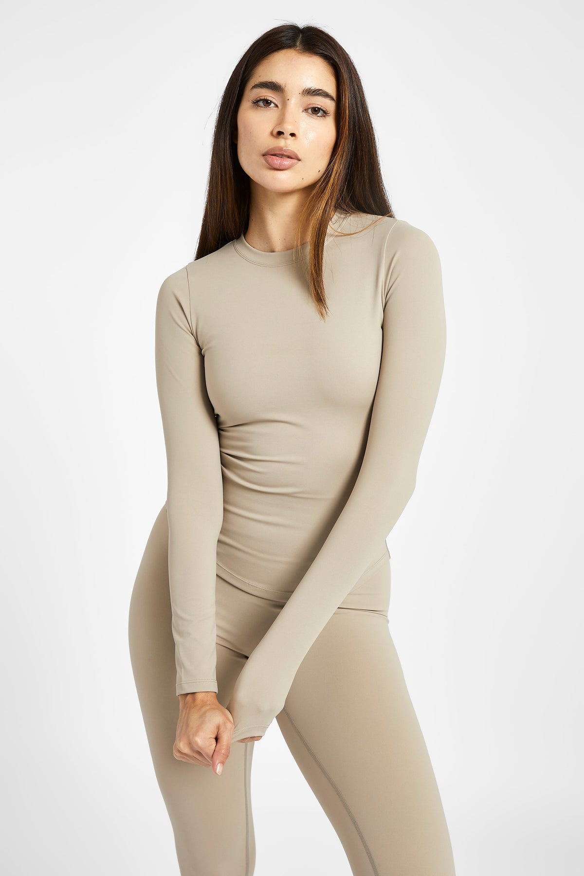 Base Sculpting Long Sleeve Top - Taupe