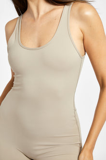 Base Sculpting Tank Unitard - Taupe