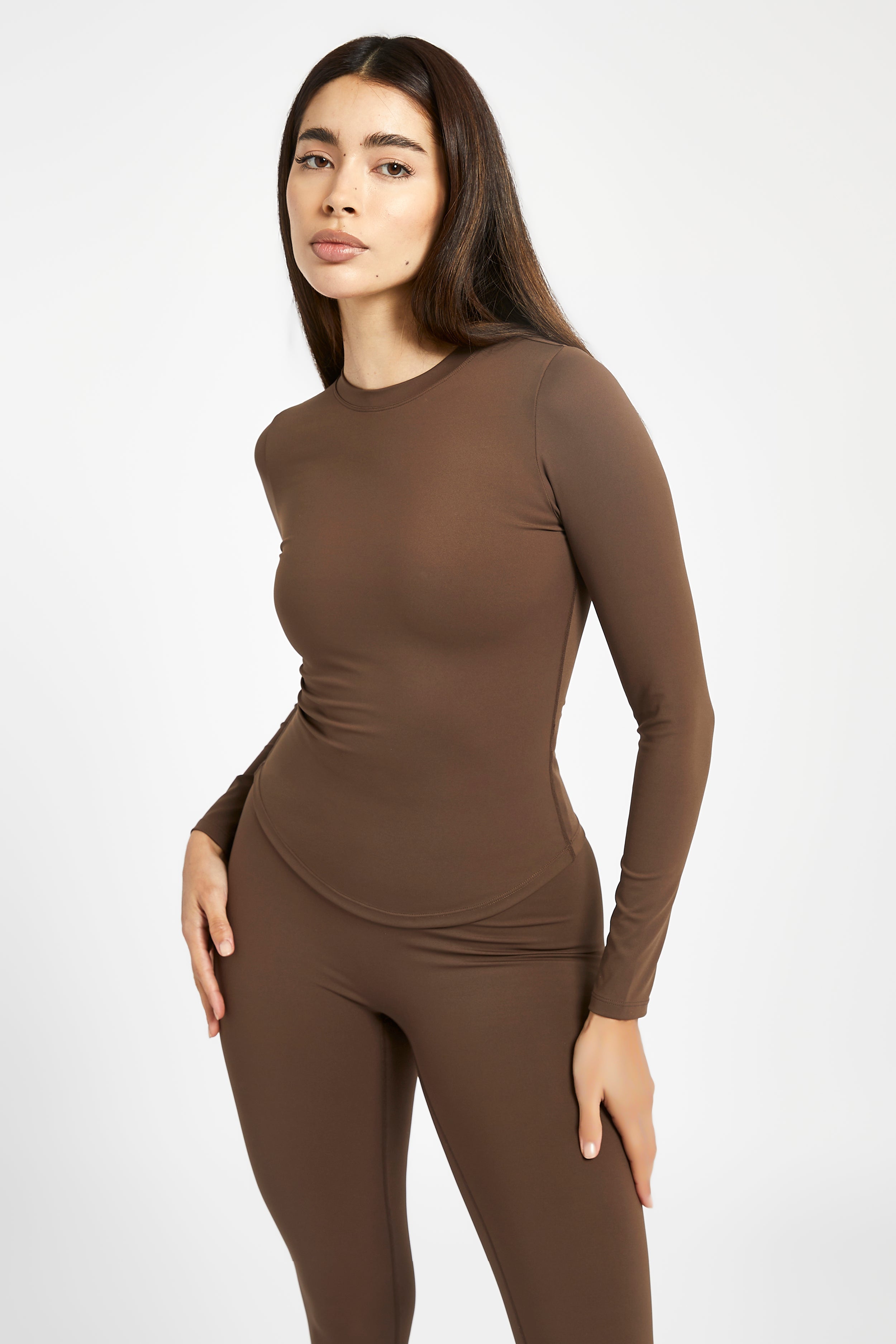 Base Sculpting Long Sleeve Top - Truffle