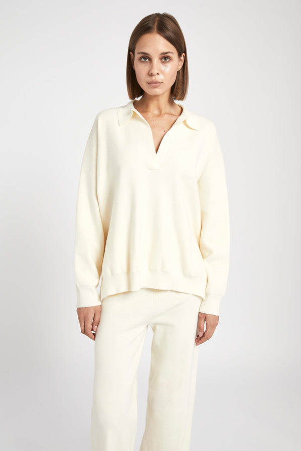 Slouchy Lounge Knit Jumper - Cream