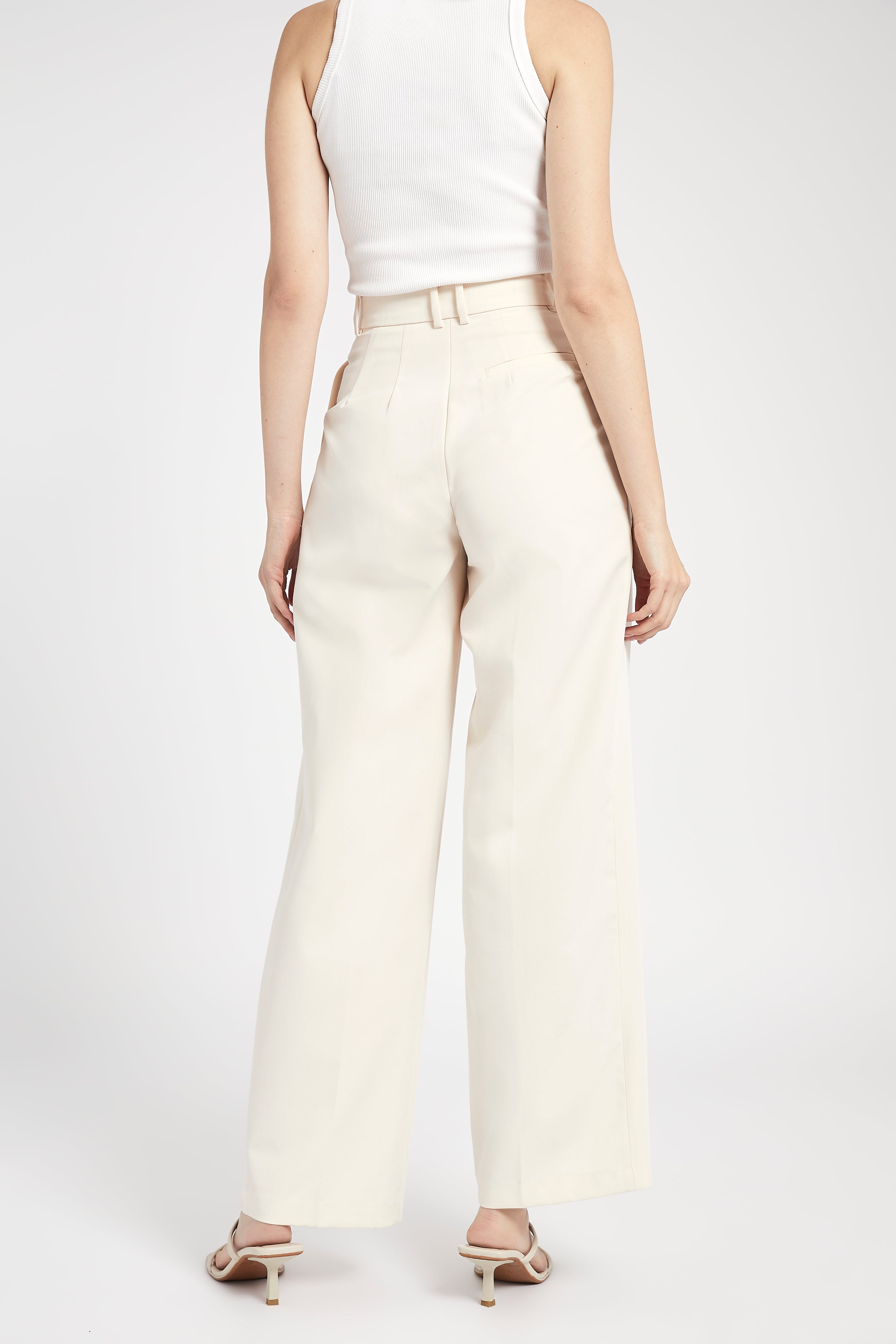 Longline Dad Trousers - Ecru