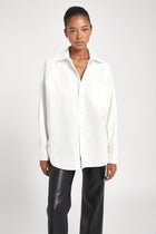 Masculine Oversized Cotton Shirt - White