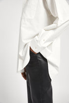 Masculine Oversized Cotton Shirt - White