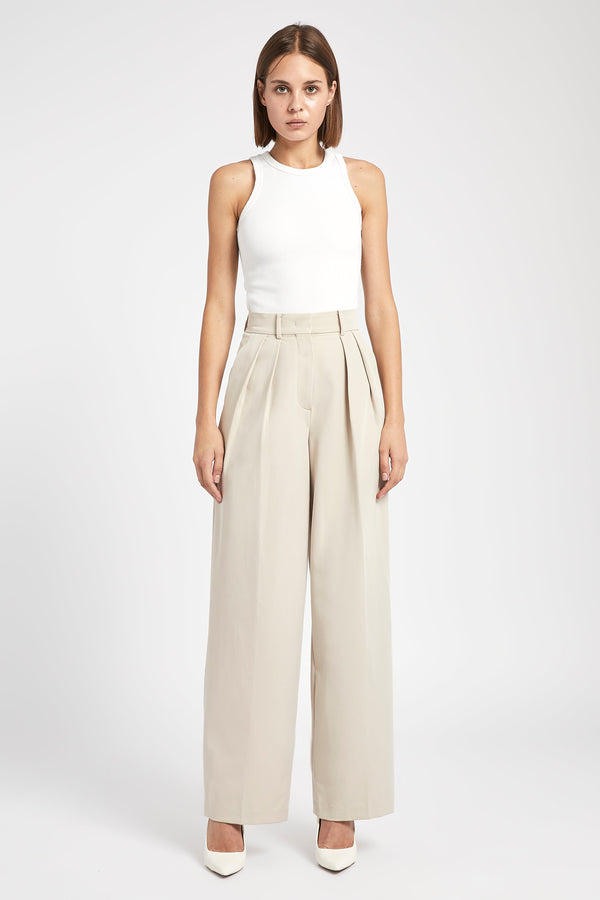 Longline Dad Trousers - Sand