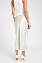 Satin Slip Midi Skirt - Champagne