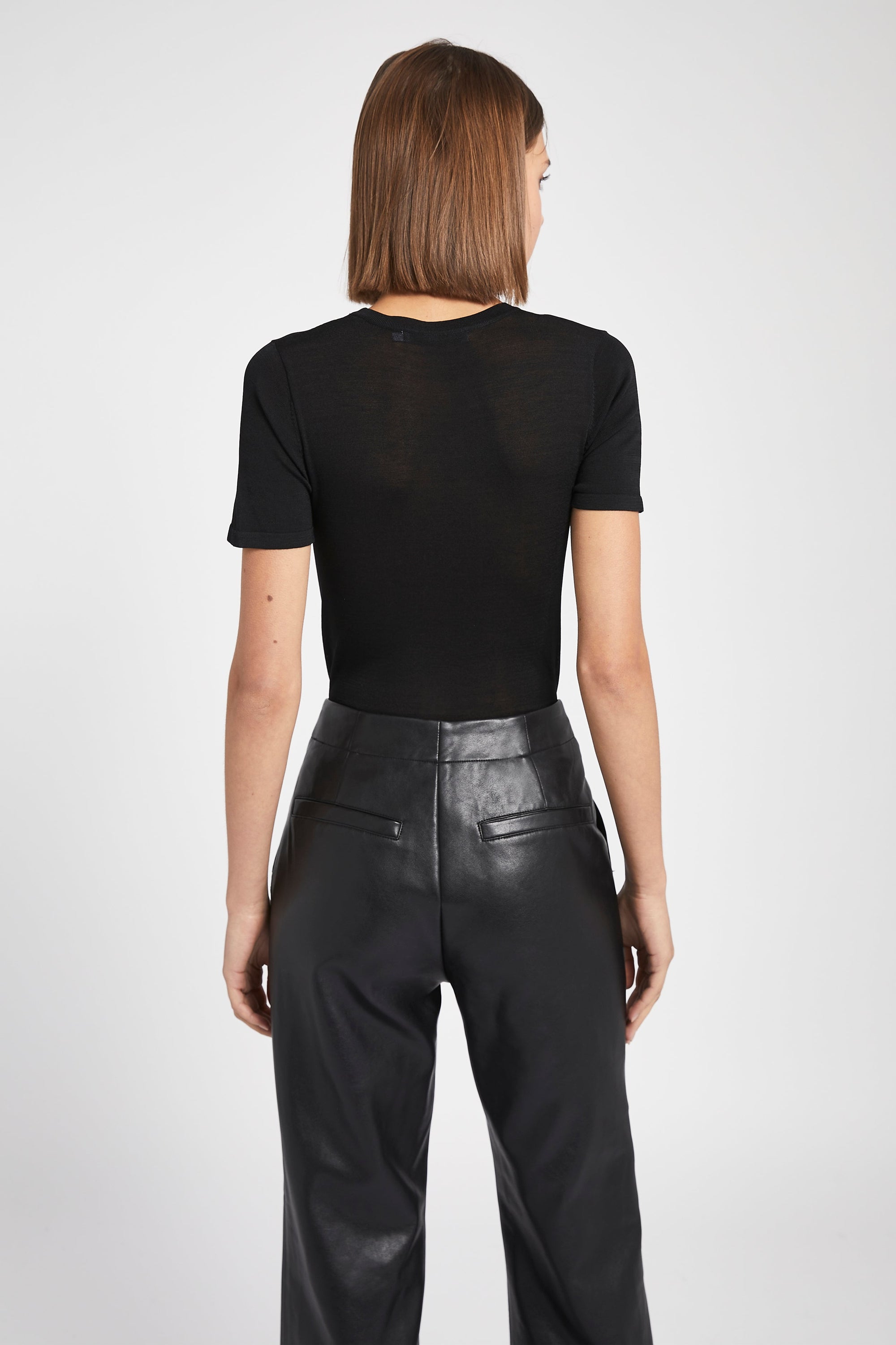 Fine Knit 90's T Shirt - Black