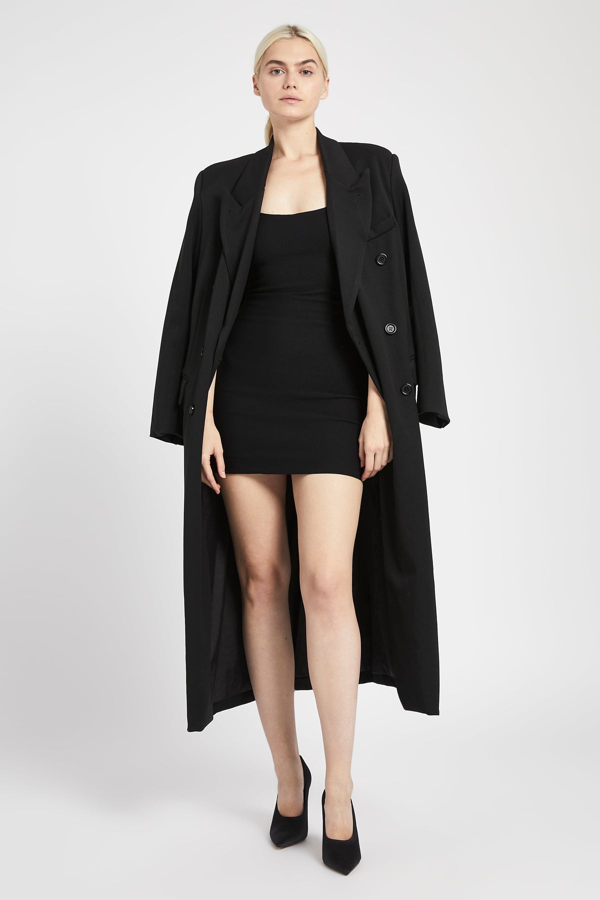 Tailored Mini Dress - Black