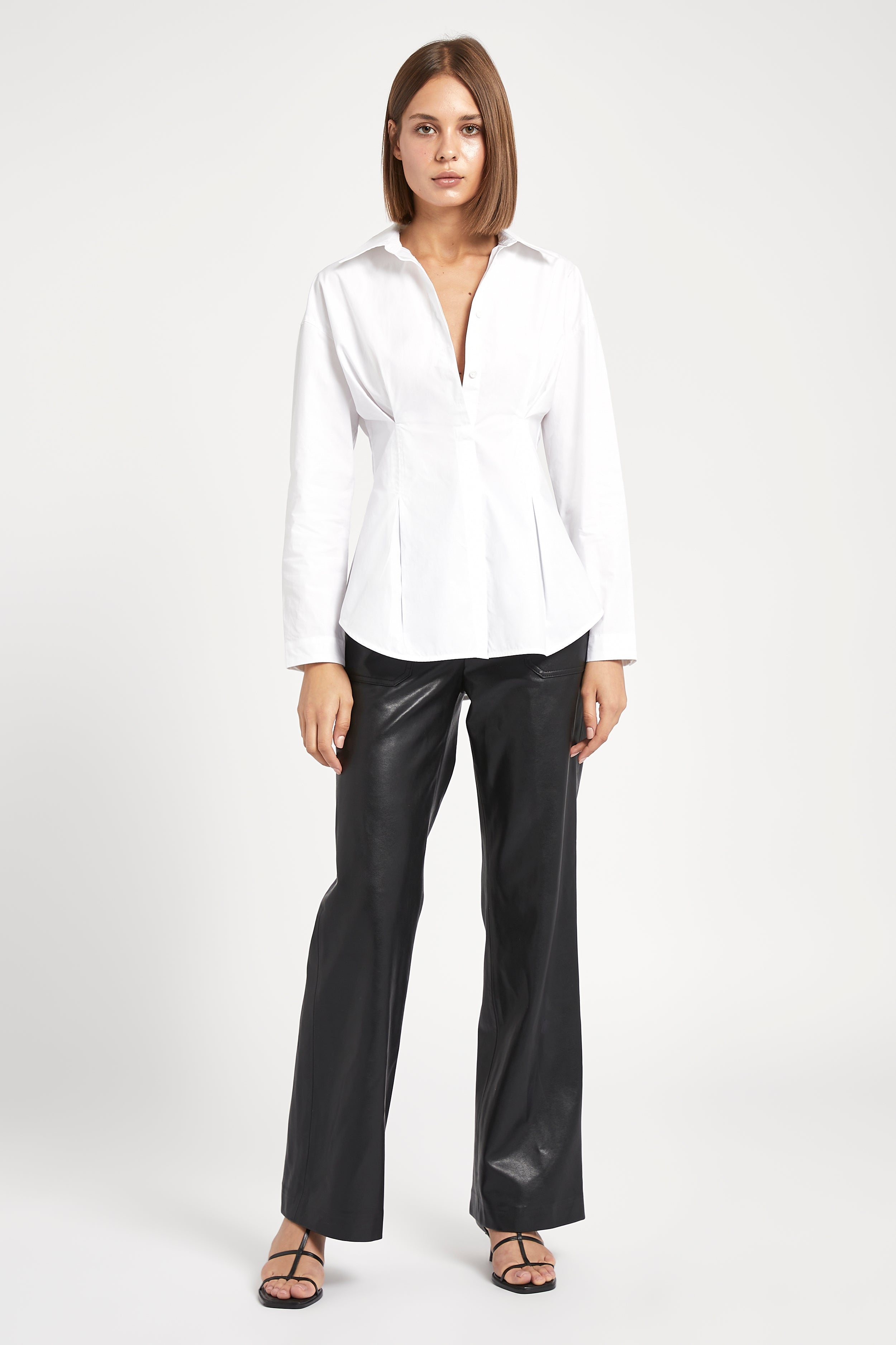 Hourglass Darted Shirt - White