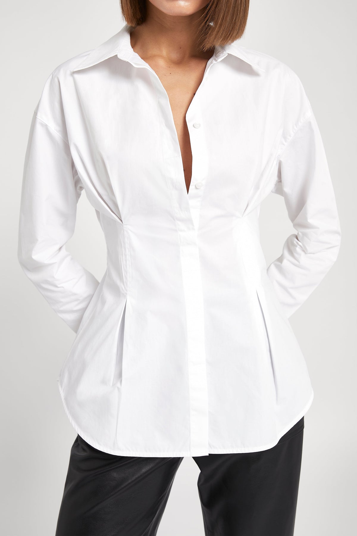 Hourglass Darted Shirt - White