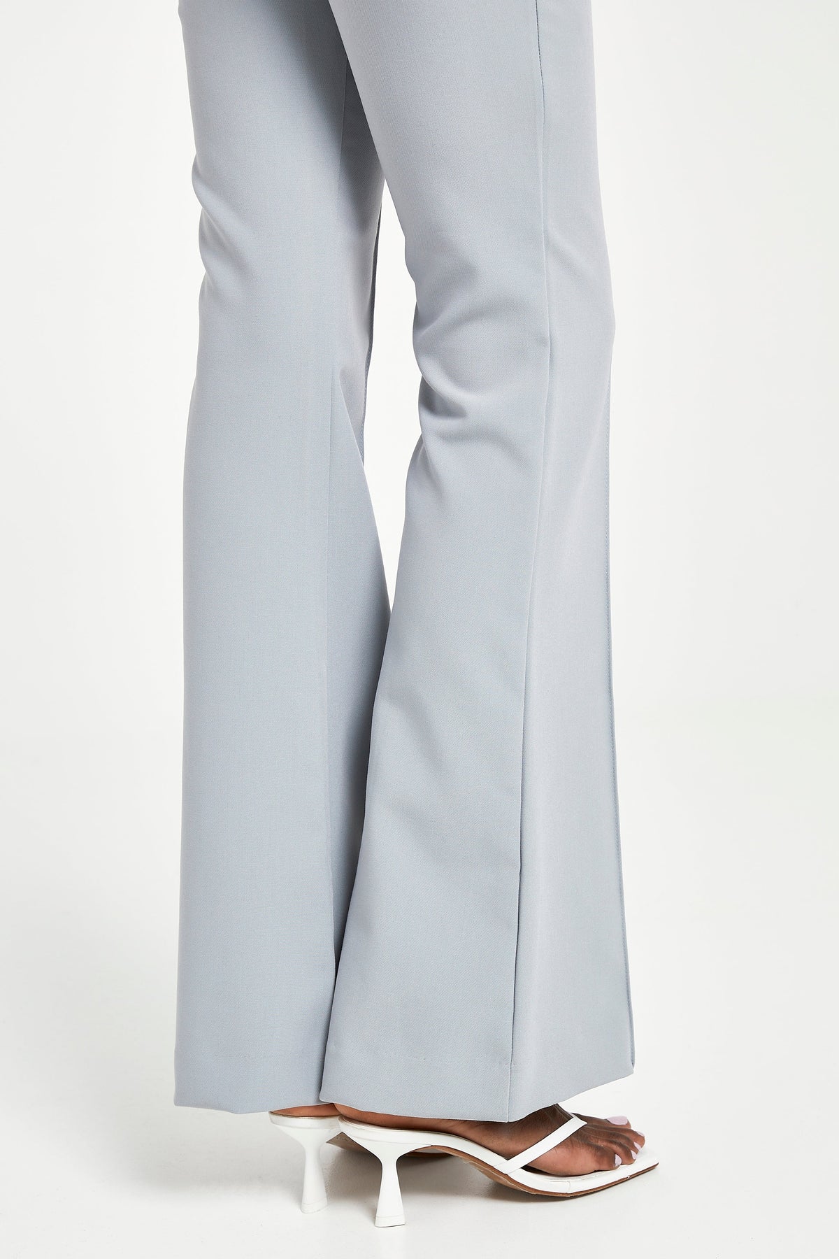 Wide Leg Suit Trousers - Steel Blue