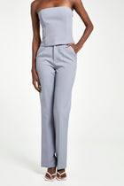 Tailored Straight Leg Trousers - Steel Blue