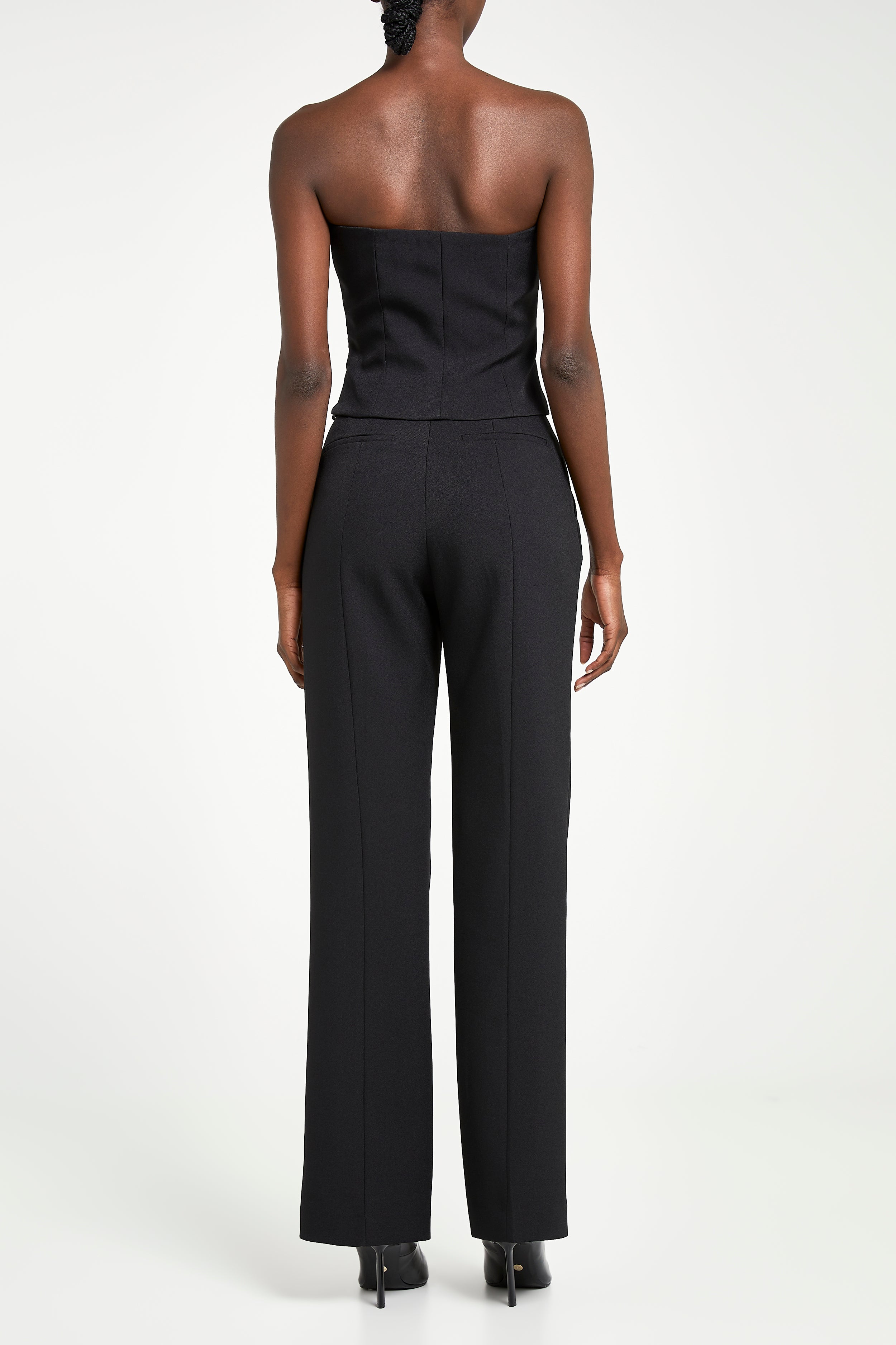 Tailored Straight Leg Trousers - Black