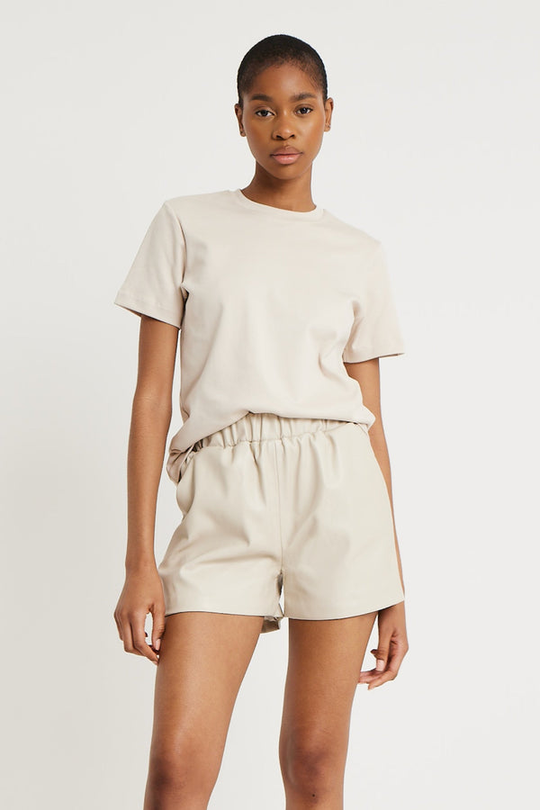 Leather Boxer Shorts - Stone