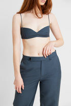 Tailored Bust Detail Bralet - Vintage Blue