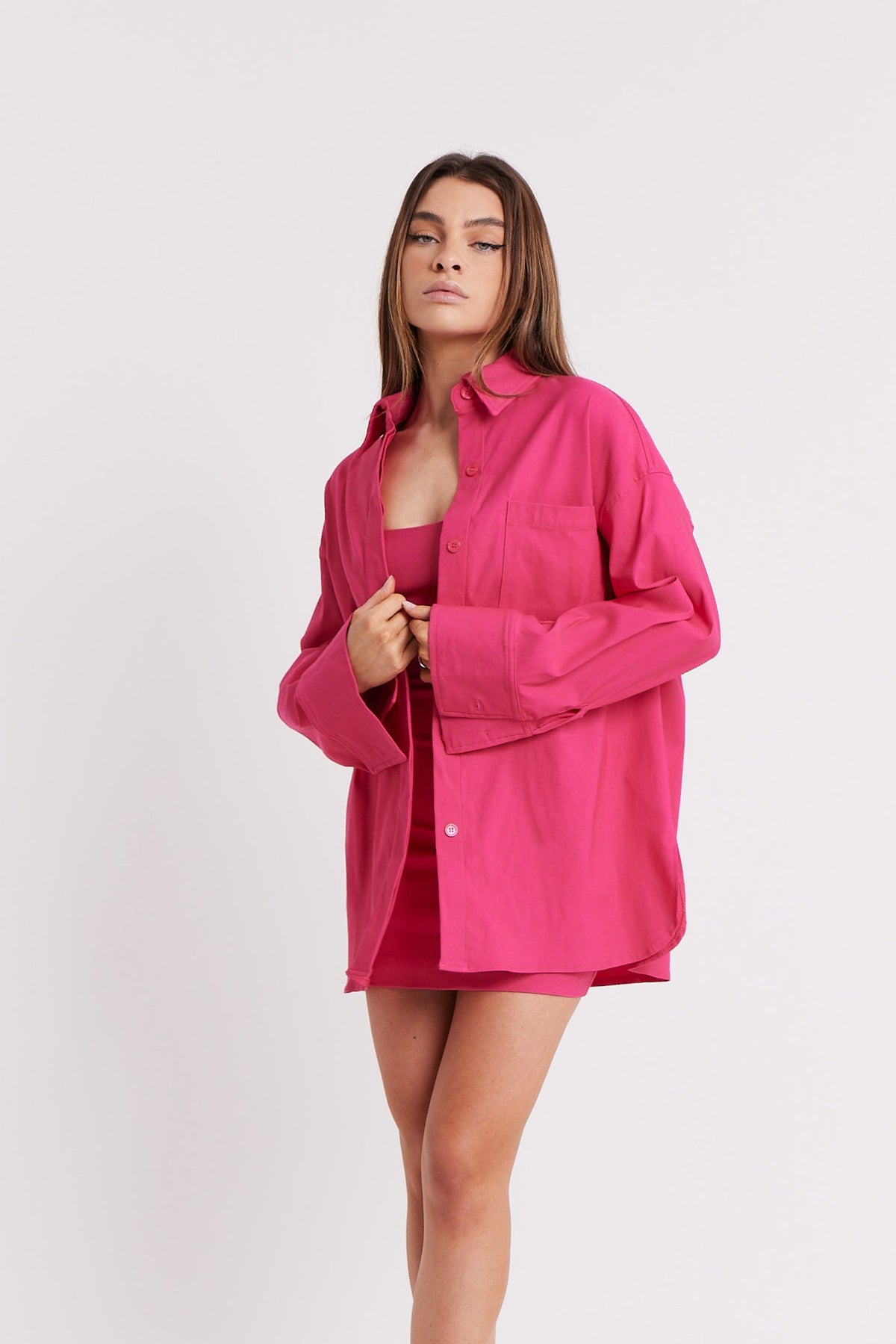 Structured Overshirt - Flamingo Pink