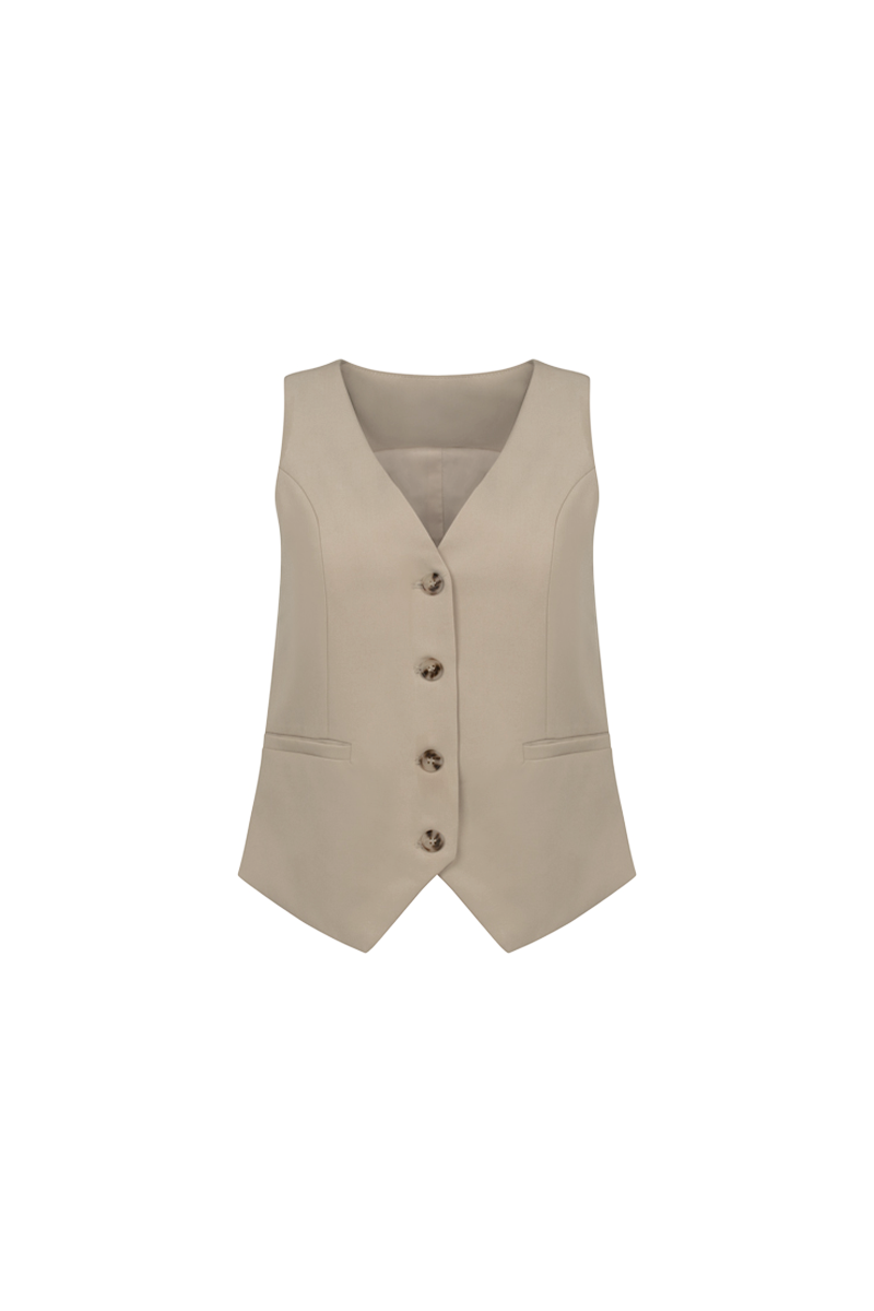 Boxy Waistcoat - Sand