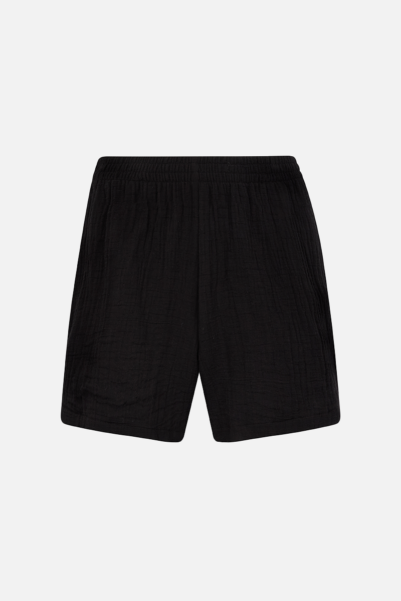 Cotton Crinkle Shorts - Black