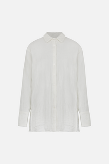 Cotton Crinkle Oversized Shirt - Ivory