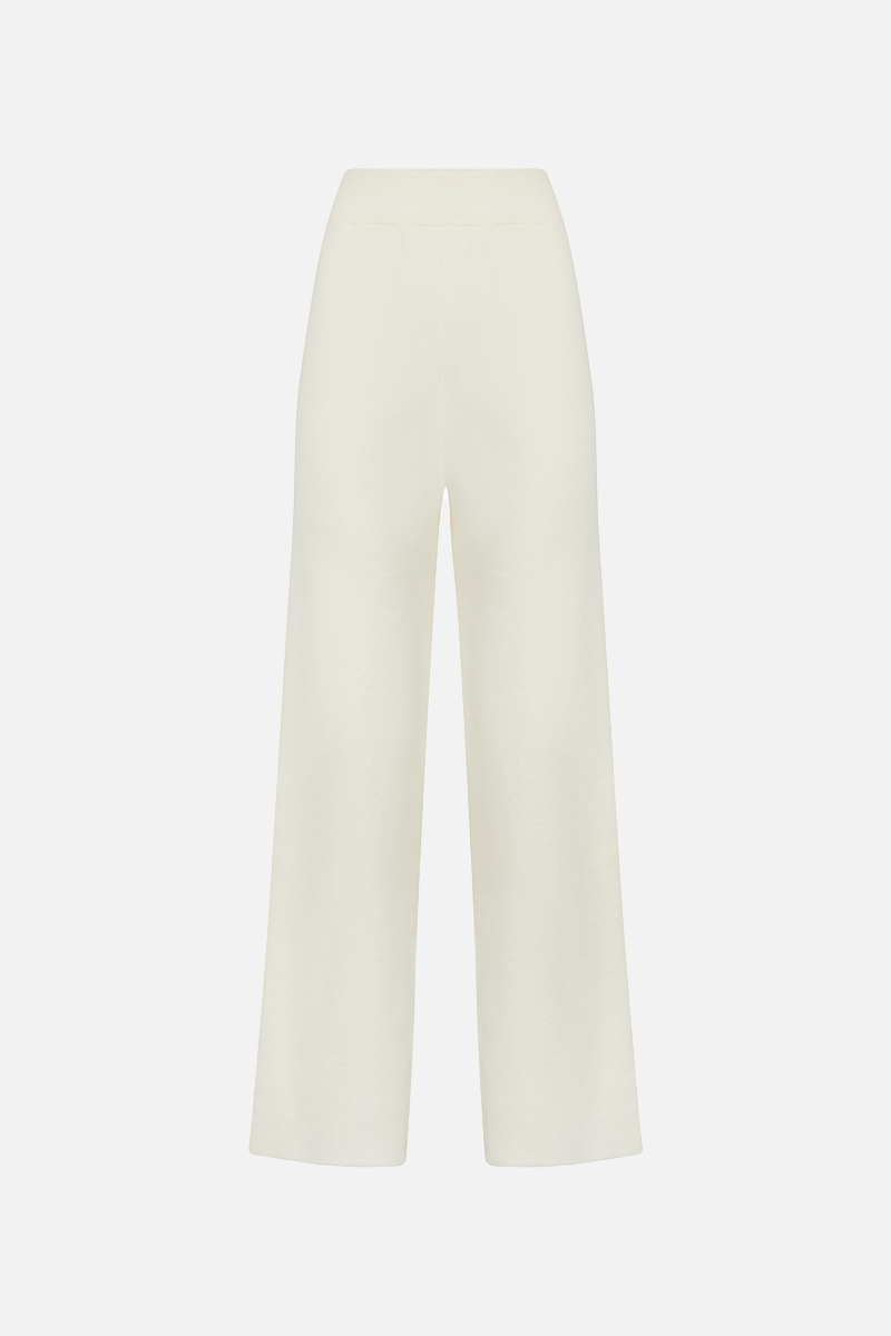 Slouchy Lounge Knit Trousers - Cream