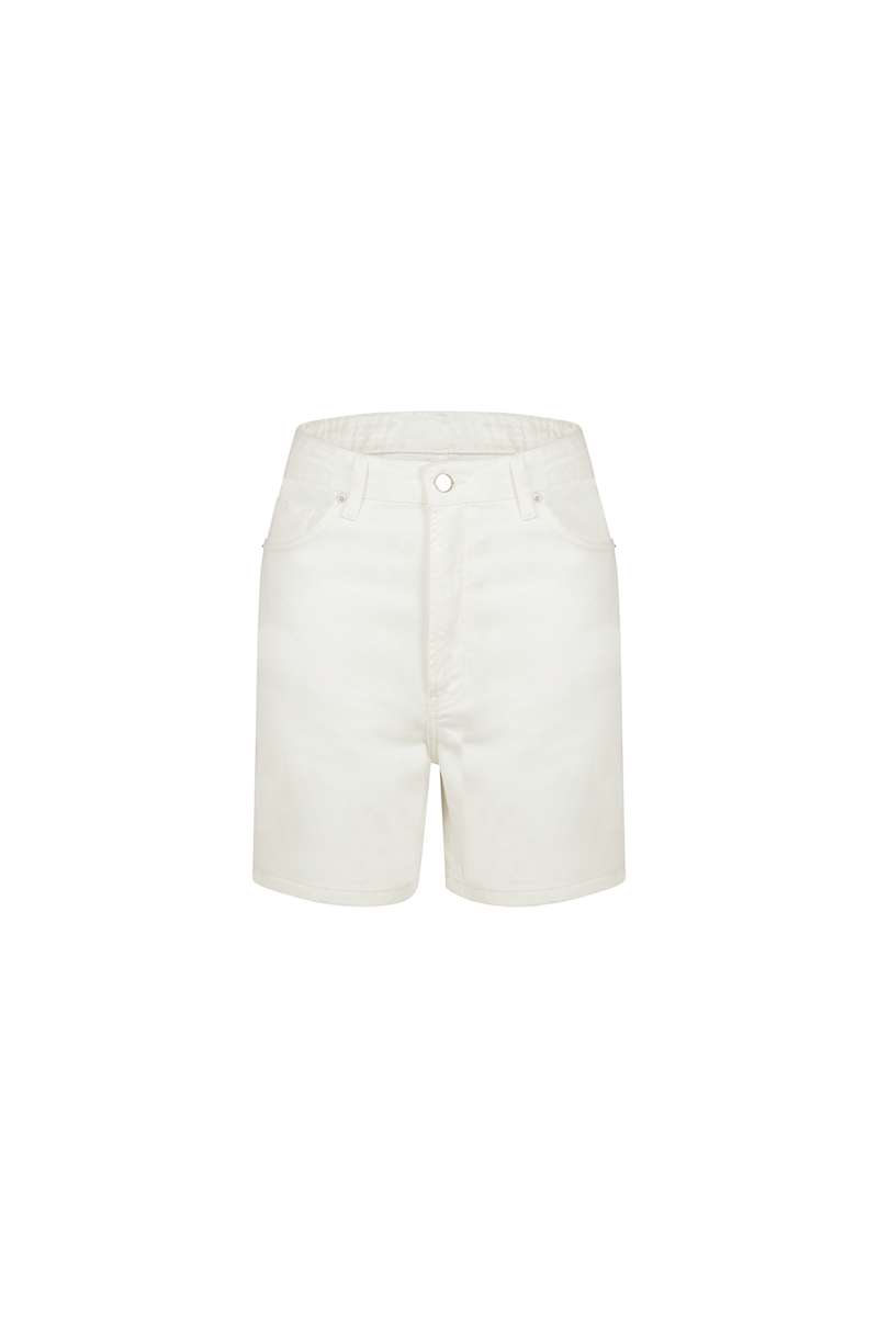 High Waisted Mom Shorts - Ivory