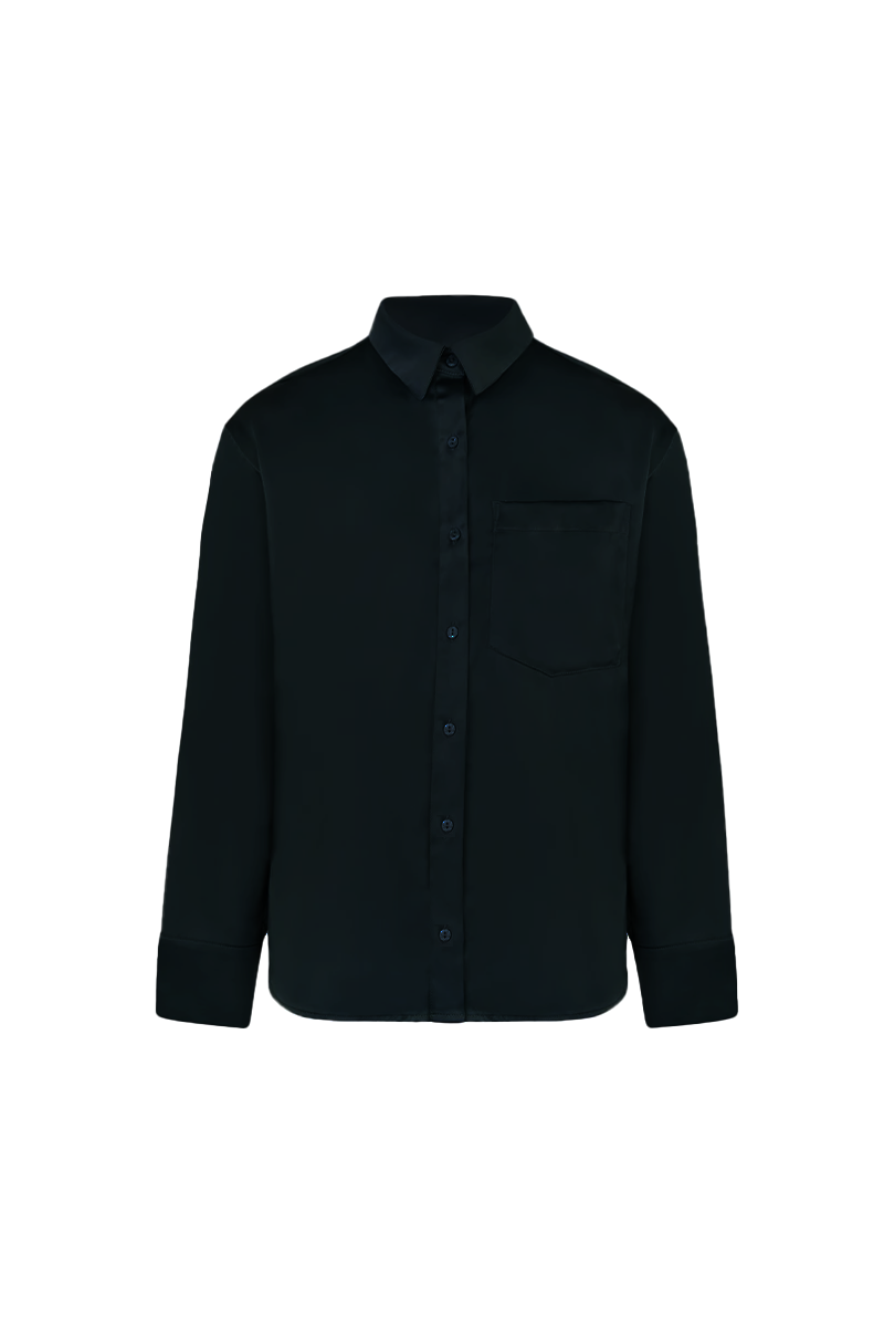 Relaxed Satin Shirt - Black