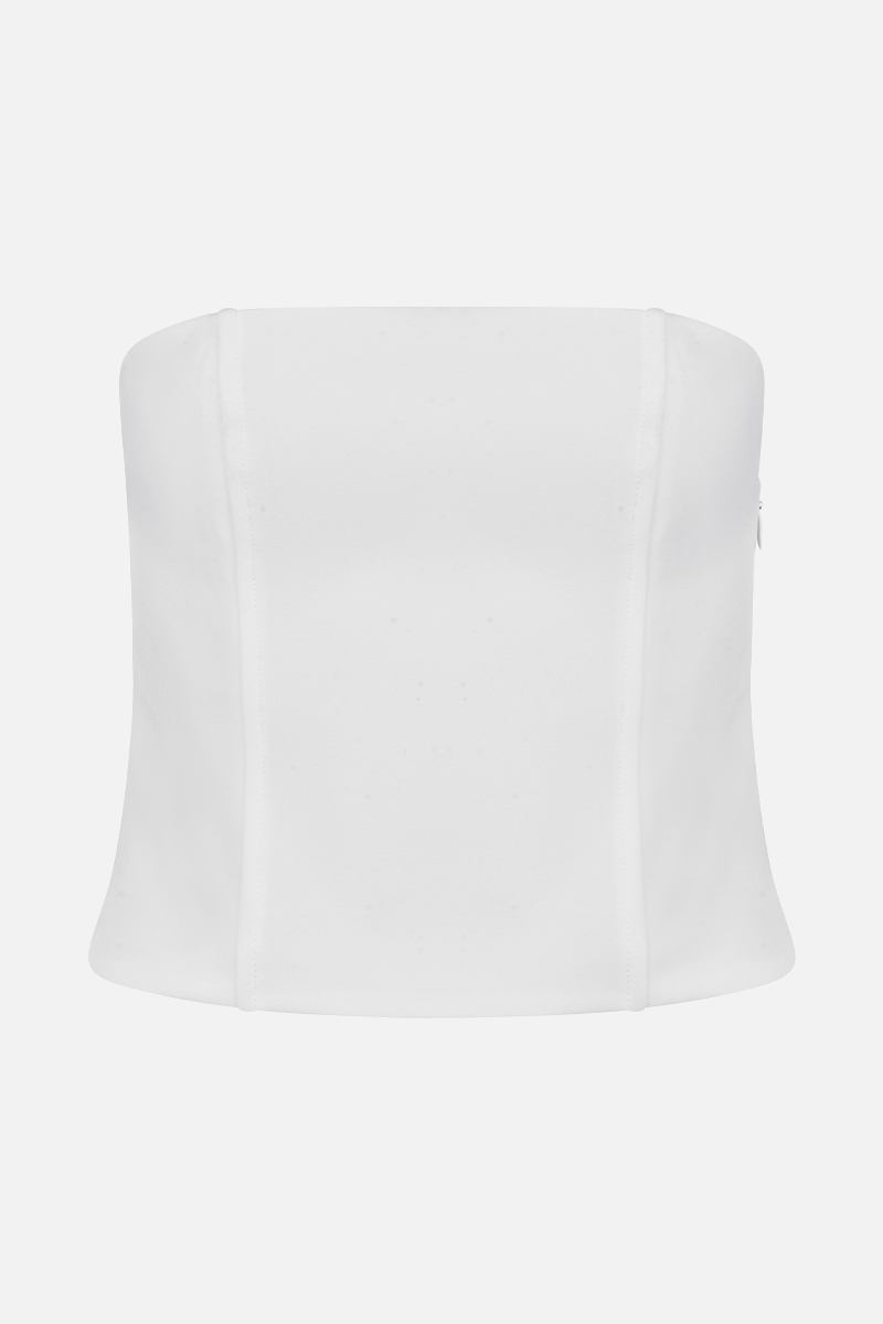 Tailored Strapless Bodice - White